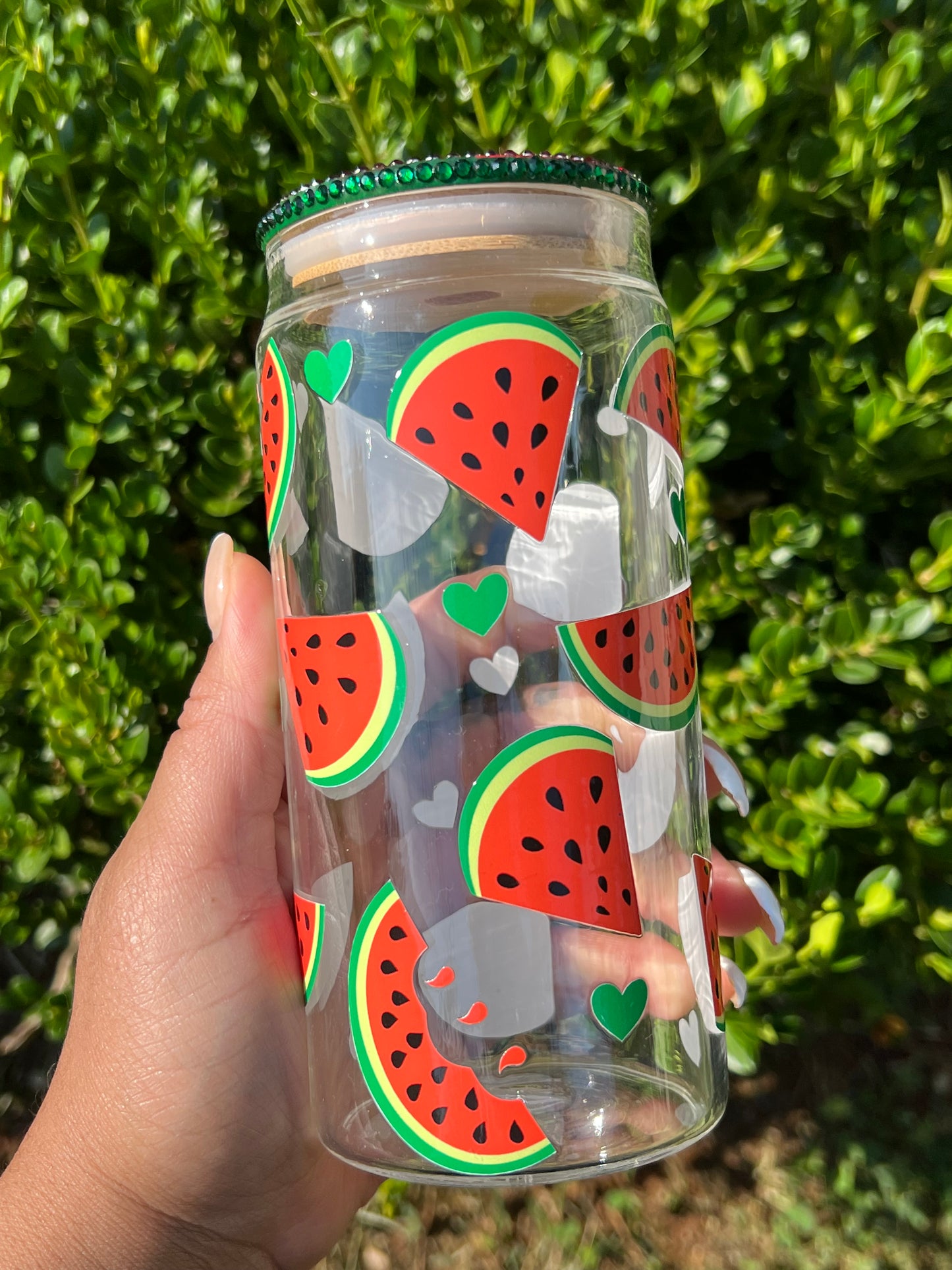 Watermelon Glass Can